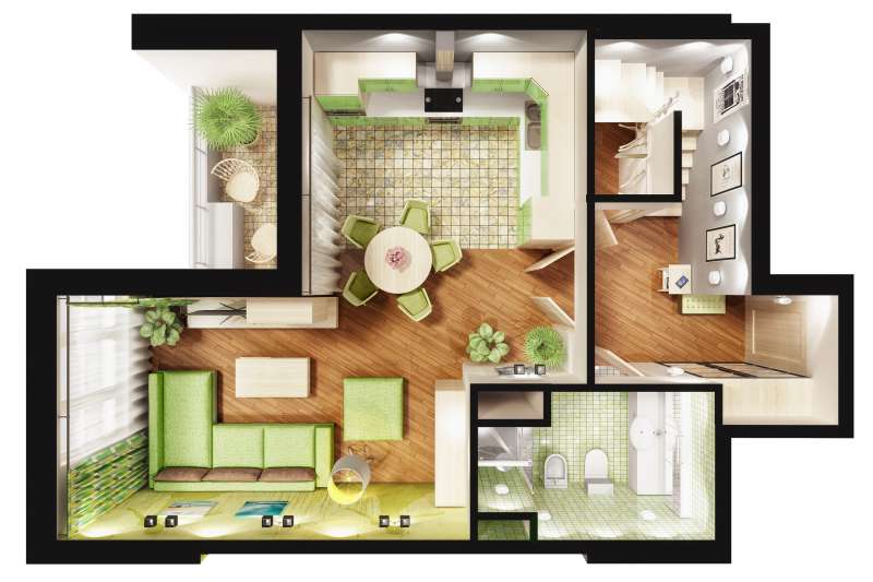Планировки квартир — 3D визуализация